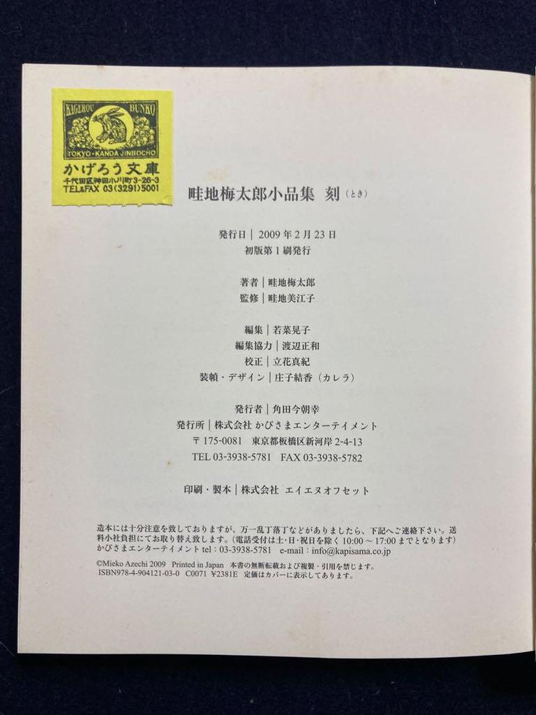 [USED] A Collection of Short Works by Umetaro Azechi AZECHI UMETARO Print Works Collection