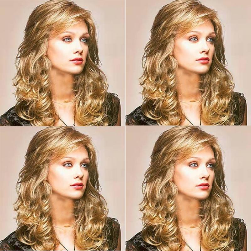 Synthetic Dark Brown Wig Long Wave Wigs for Women Hair Wig With Bangs Heat Resistant Party Daily Natural Use