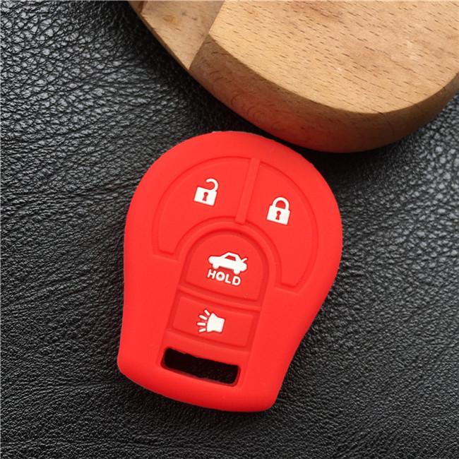 Silicone Rubber Car Key Case For Nissan Maxima Altima Sentra Versa 4 Buttons Smart Key Shell Cover