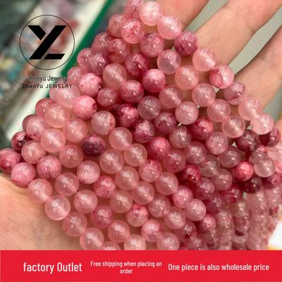 Blood-Red Persian Jade Round Chalcedony Beads for DIY Jewelry Making