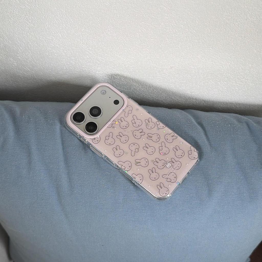 Trendy Double-Layer Pink Miffy Series Drop-Proof Phone Case for Apple iP17 Pro Max