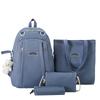Canvas Student Backpack Fashion College Style Junior High School Campus School Bag Large Capacity Set Backpack Air Cushion Strap