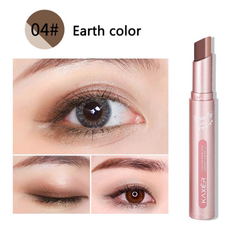 2 Colors Combine Eyeshadow Pen Glitter Shiny Long Lasting Stick Waterproof Highlighter Pearl Shimmer Makeup Maquiagem Soft
