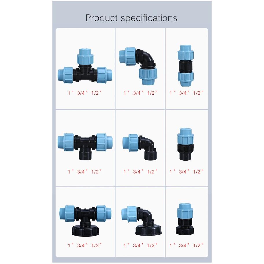 1PCS IBC Tank Adapter 1'' 1/2'' 3/4'' Coarse Thread Water Fittings Elbow Straight Outlet Hose Home Garden Tee Connector Plastic