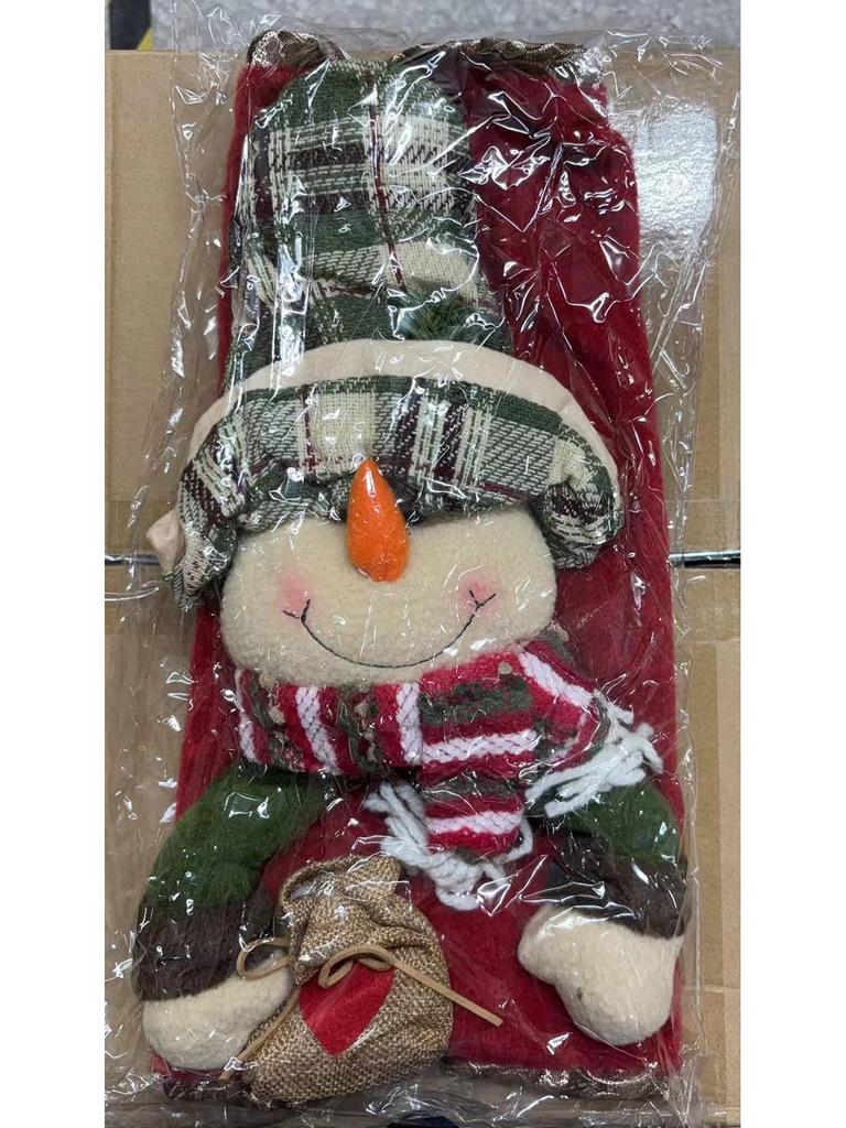 Cross-border Christmas Snowman Burlap Pillowcase Ornaments