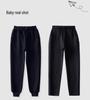 Kinder-verdickte Marineblau, Schwarz und Grau Sporthosen mit Bündchen - Unisex Schuluniform für Jungen und Mädchen (Frühling Herbst)