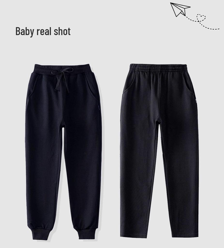 Kinder-verdickte Marineblau, Schwarz und Grau Sporthosen mit Bündchen - Unisex Schuluniform für Jungen und Mädchen (Frühling Herbst)