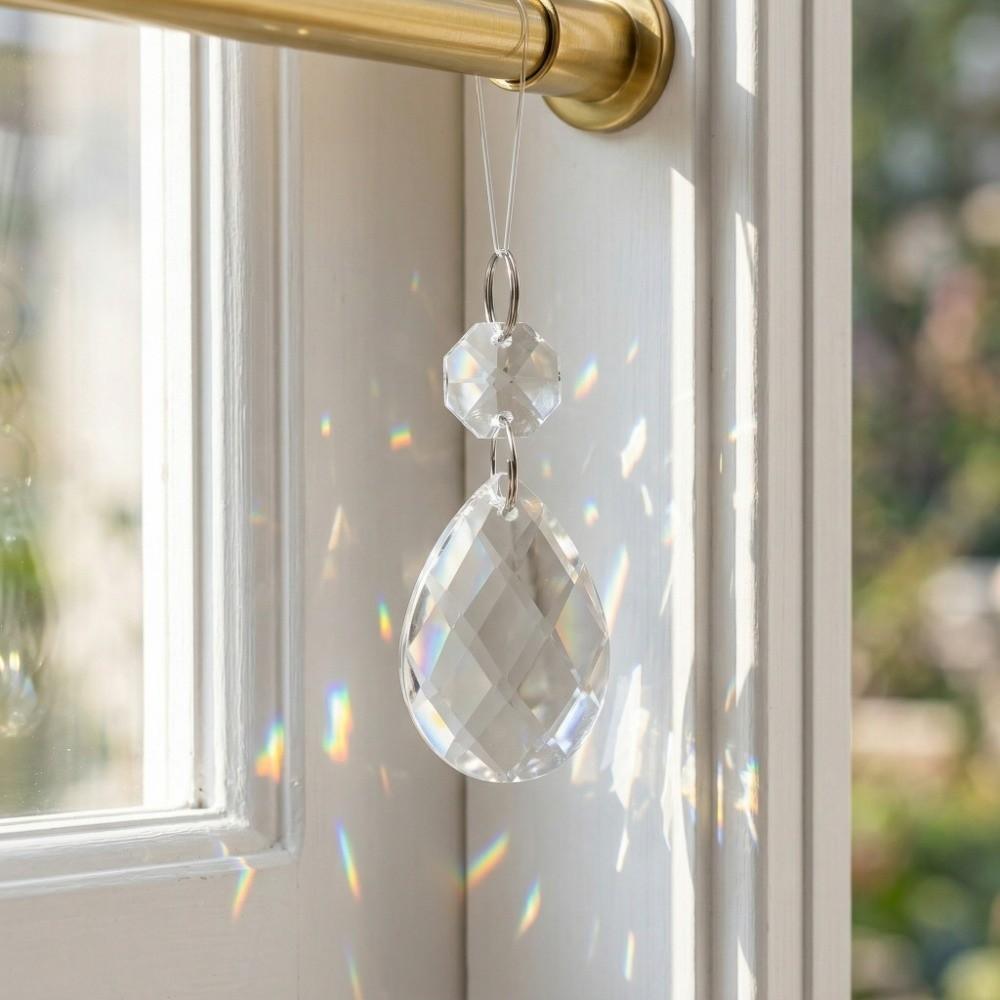 10PCS Water Drop Chandelier Pendant Light Teardrop Beads Hanging Beads Beautiful Prism  Hanging