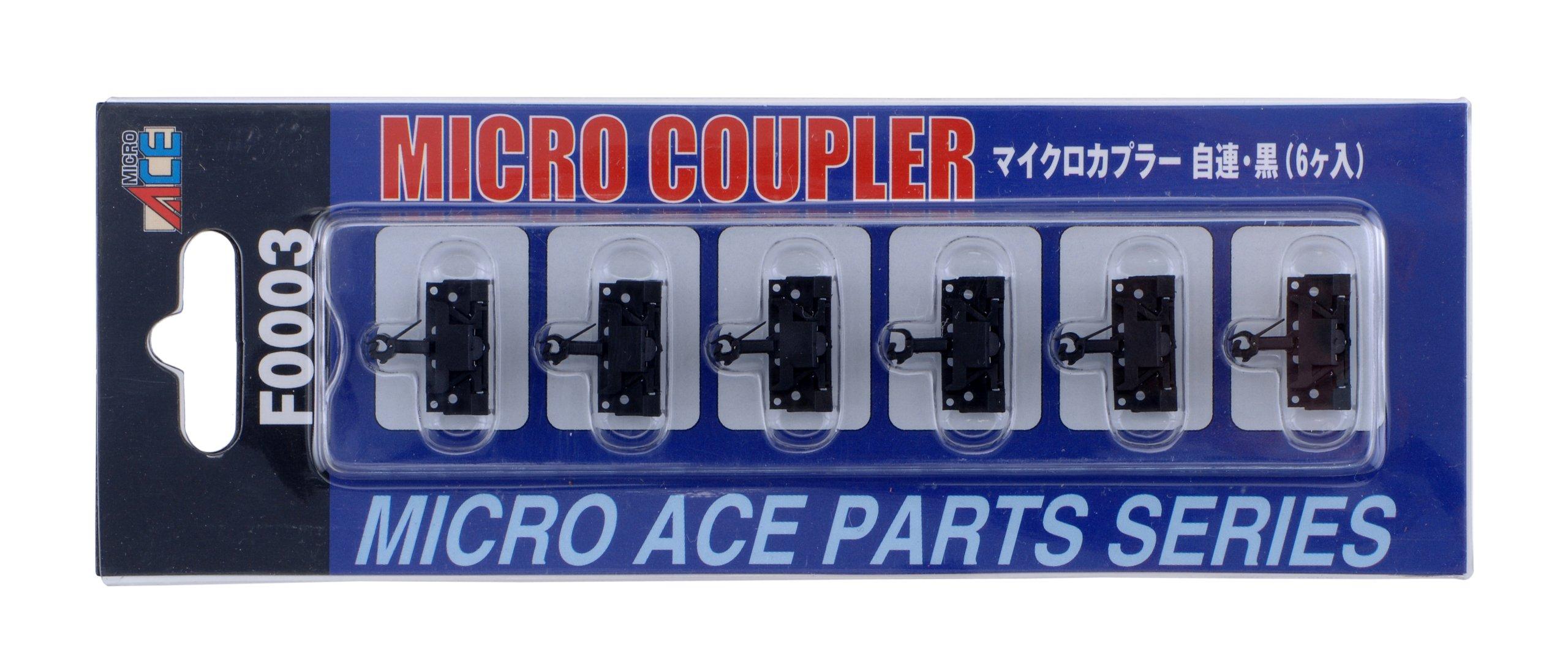 Micro Ace N Gauge Micro Automatic F0003 Model Coupler, Coupling, Black, 6-Pack, (Railway Supplies)