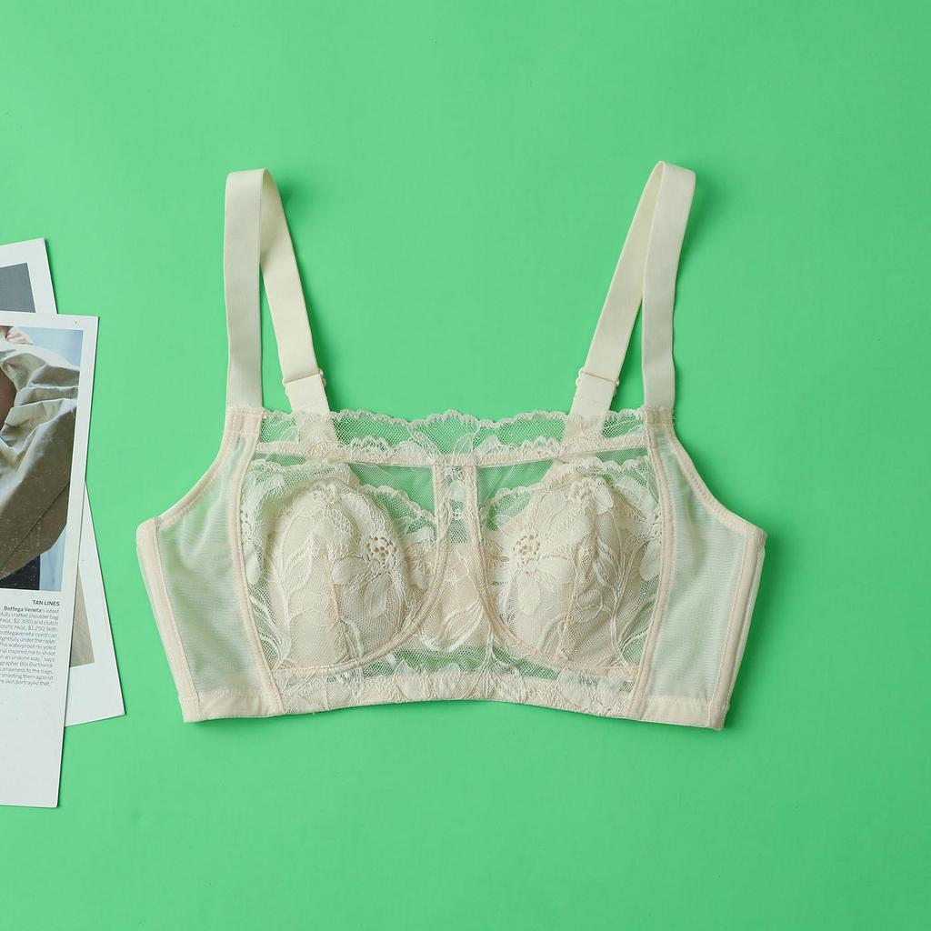 Silk Lace Wireless Bra with Bunny Ear Cups - Summer Style