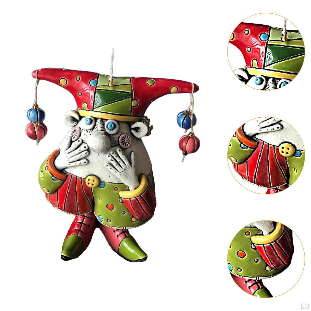 Clown Wind Chime Hanging Ornament Funny Gift Home Decor for Porch Outdoor