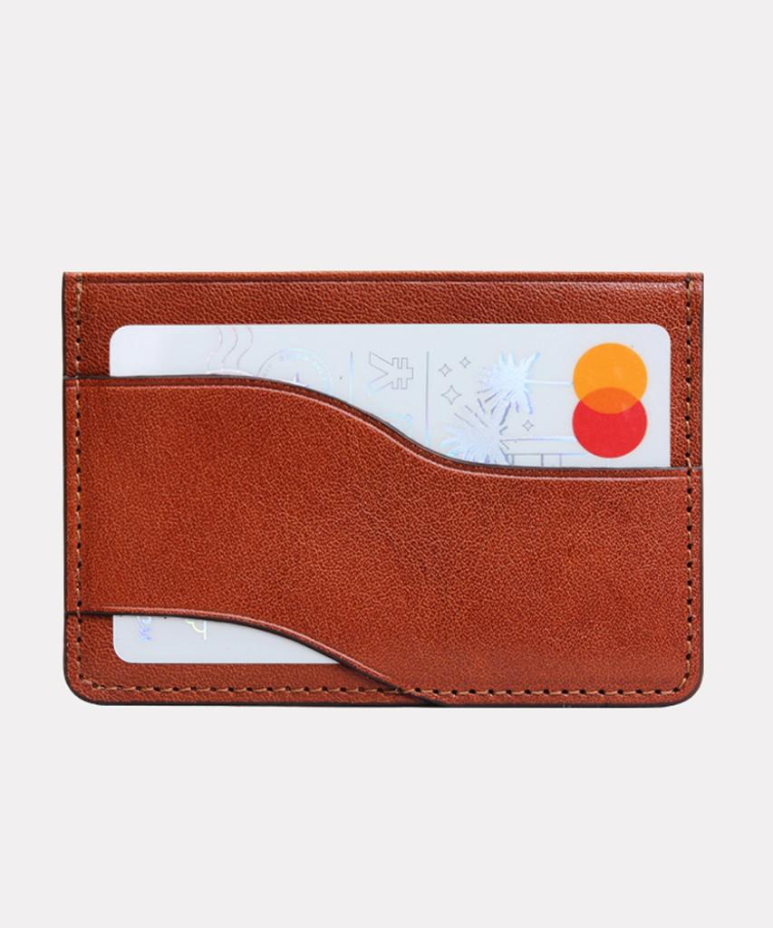 Matt New Vecchio Cowhide Card Holder Camel Brown