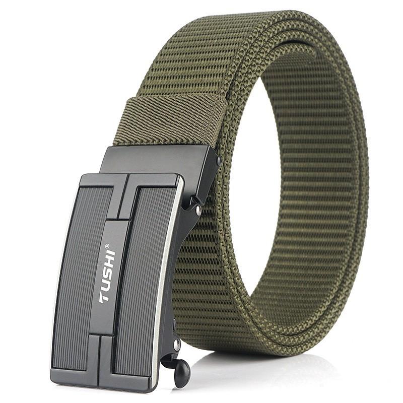 

Direct Sales Men s Automatic Smooth Buckle Nylon Canvas Belt Fashionable Business Pants 120cm