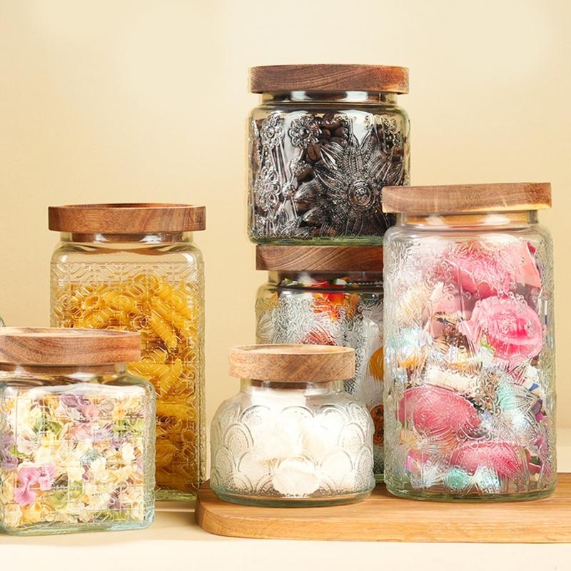 Contenitore Efficace in Vetro Salvaspazio Contenitori Trasparenti Perfetti per l'Essenziale del Bagno e Altro