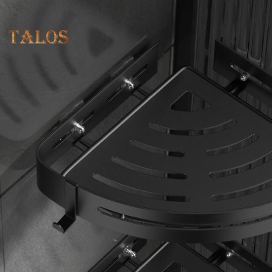 Caddy de colț de duș cu economie de spațiu Raft de baie fără perforare Instalare ușoară 2 cârlige Raft de colț pentru baie