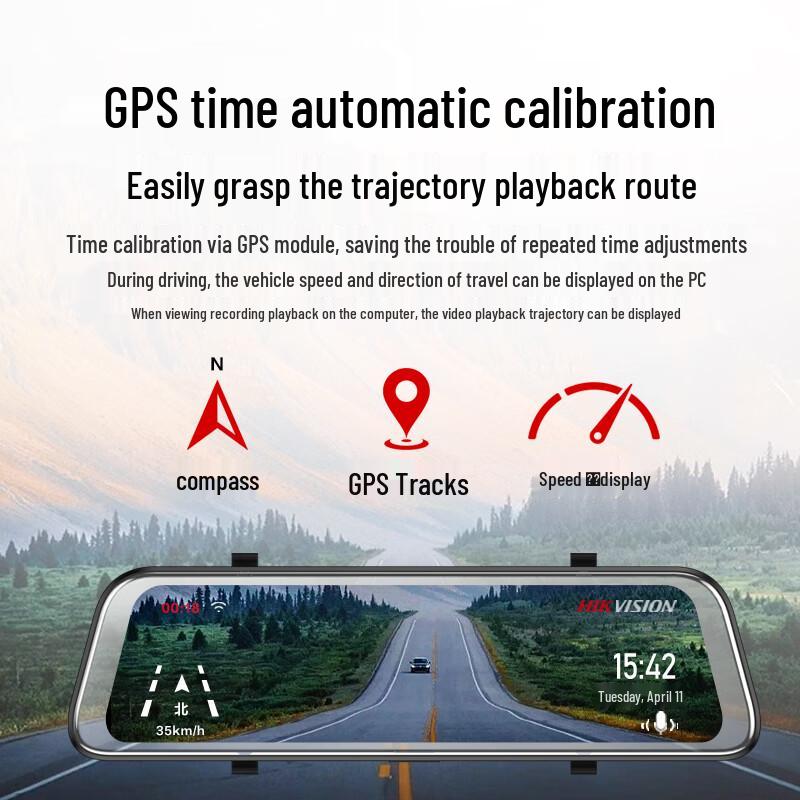 Telecamera per cruscotto specchietto retrovisore HIKVISION N6Pro 4K con doppia registrazione e streaming