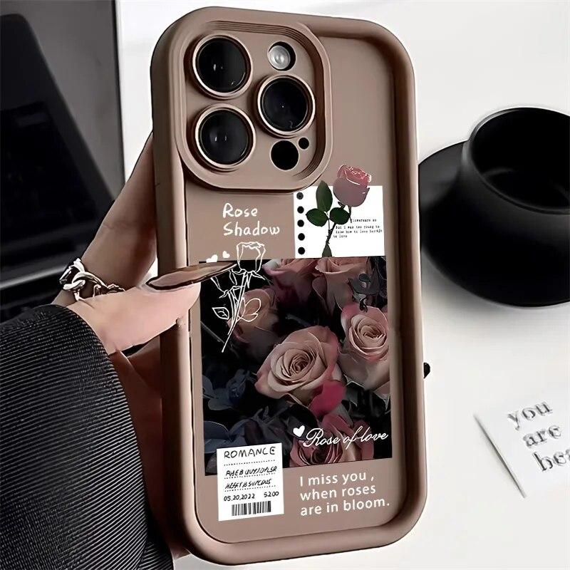 Ins Flower Phone Case For iPhone 11 Case iPhone 13 14 15 Pro 12 Pro Max 7 8 14 15 Plus XR XSMAX X XS SE Shockproof Cover Funda