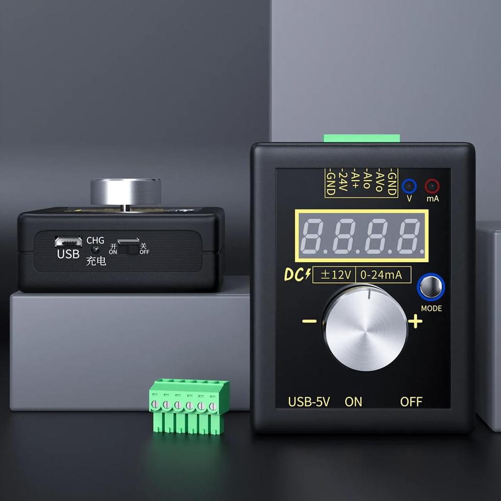 Analog 0-5V 0-10V 4-20mA Signal Generator,Adjustable Multi-functional Voltage Current Transmitter Simulator Calibrator