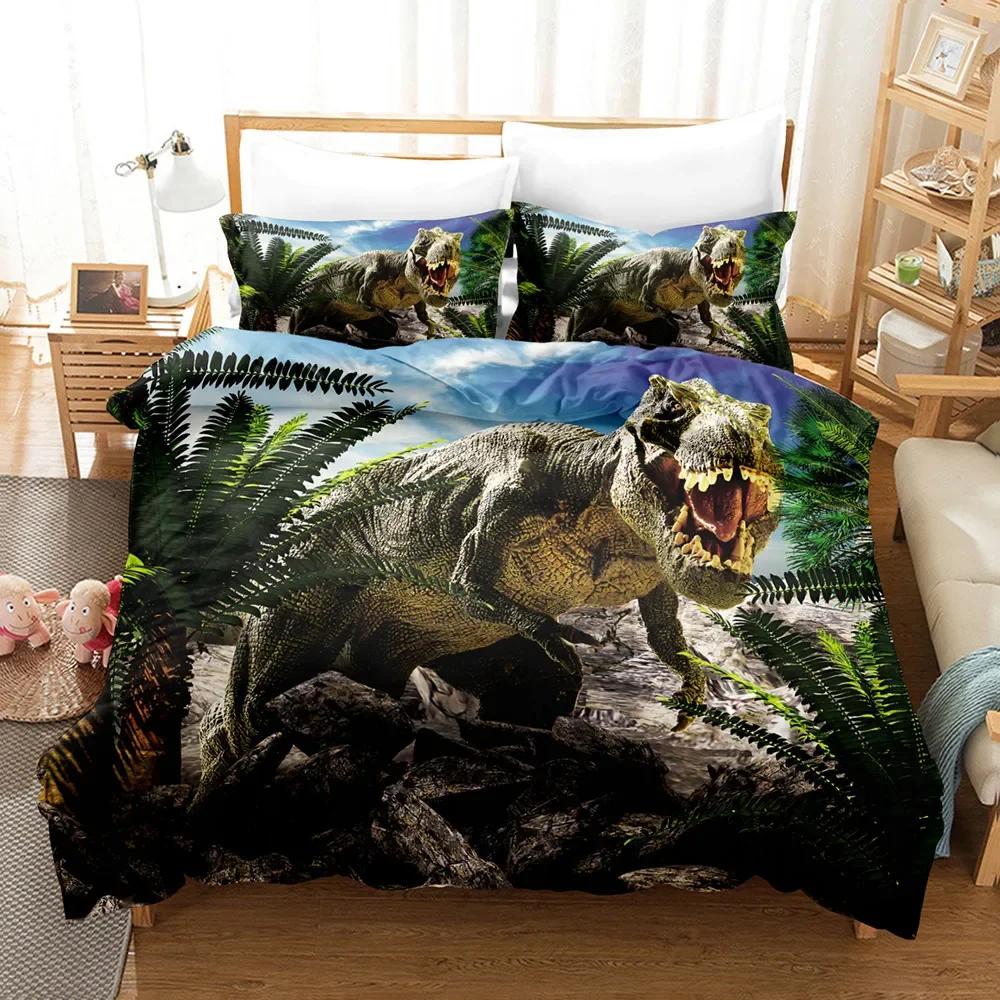 Dinosaur Series Bedclothes Bedings 3D Print North America Brushed with Soft Fabric Duvetcover&2pcs Pilowcase Ropa Cama AU Single 140x210 Bedset