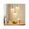 Pendant Light - NETTLIFE - Retro - 3 Bulbs - White Fabric Lampshade - E27 Socket