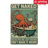 Vintage Octopus Bathtub Metal Sign 8x12 Inch Rustic Waterproof Wall Art Home Decor Plaque