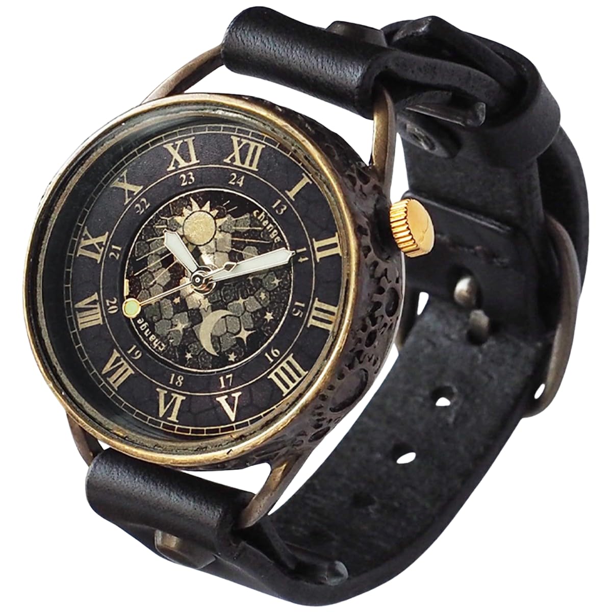 

Часы ручной работы KINO Change World Black Brass SUN&MOON [L-13-BK]