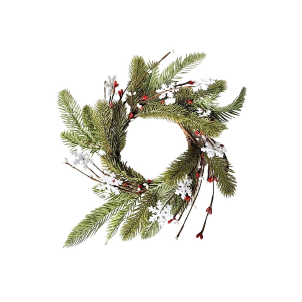 Christmas Candle Ring Wreath Cabinet Wreath for Window Wall Decor Wedding