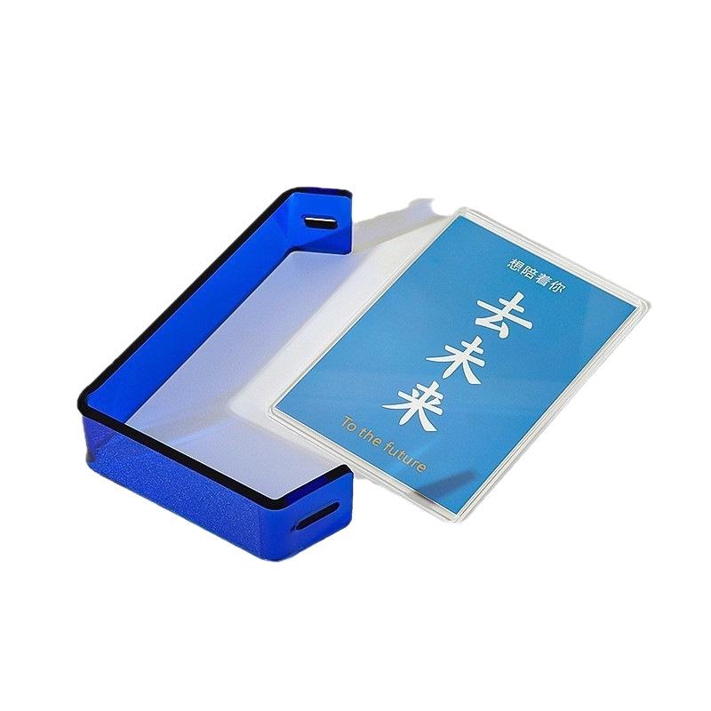 Acrylic L-Shaped Double-Sided Transparent Photo Frame, No-Punch, Thickened Dopamine Colors