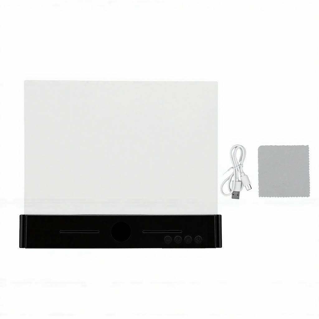 Flat Book Light Eye Caring Rechargeable LED Flat Reading Light with 3 Colors Timer for Studying Working