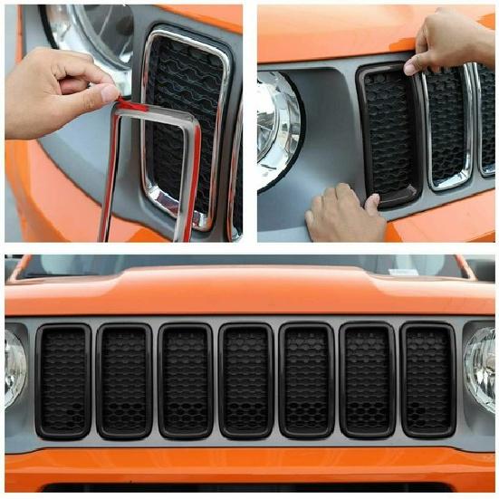 Grille Erts Grill Cover Trim Exterior Accessories for + Jeep Renegade BU