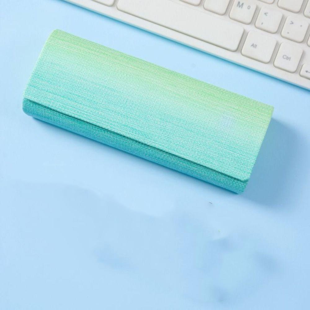 Portable Simple Glasses Box Rainbow Spectacle Case PU Leather Sunglasses Storage Box