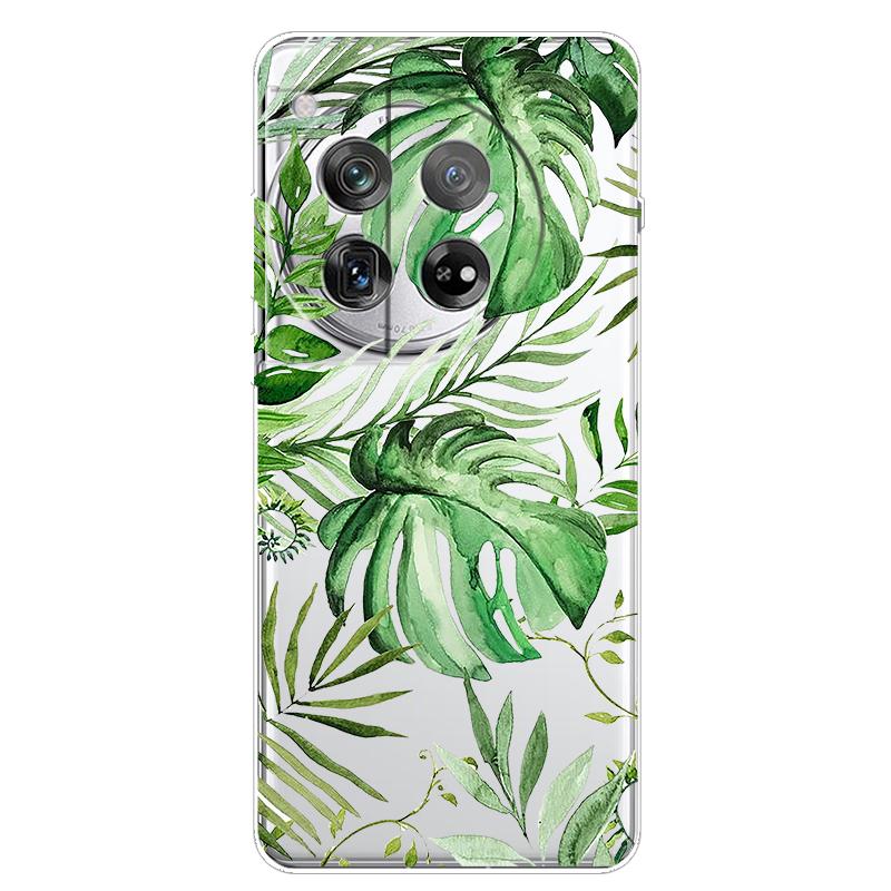 For OnePlus 12 Case 12R 5G Flower Clear TPU Soft Silicone Transparent Back Case for One plus 12R Cover on for Oneplus12 5G Coque