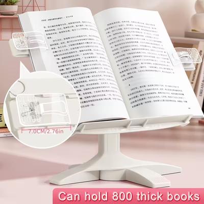 Ergonomic Adjustable Reading Stand - Lightweight, 2-in-1 Desktop Book&Laptop Holder with Height Options for Comfortable Viewing