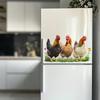 Countryside Chickens & Flowers Fridge Magnets, Farmhouse Wall Decals for Home Decor, Self-Adhesive