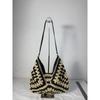 Summer Straw Woven Tote Bag for Women Large Capacity Hollow Beach Shoulder Handbag KTB