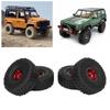 4PCS 1.9inch RC Crawler Rubber Tires 12 Hole Aluminium Alloy Wheels Hub Replacement for SCX10 1/10