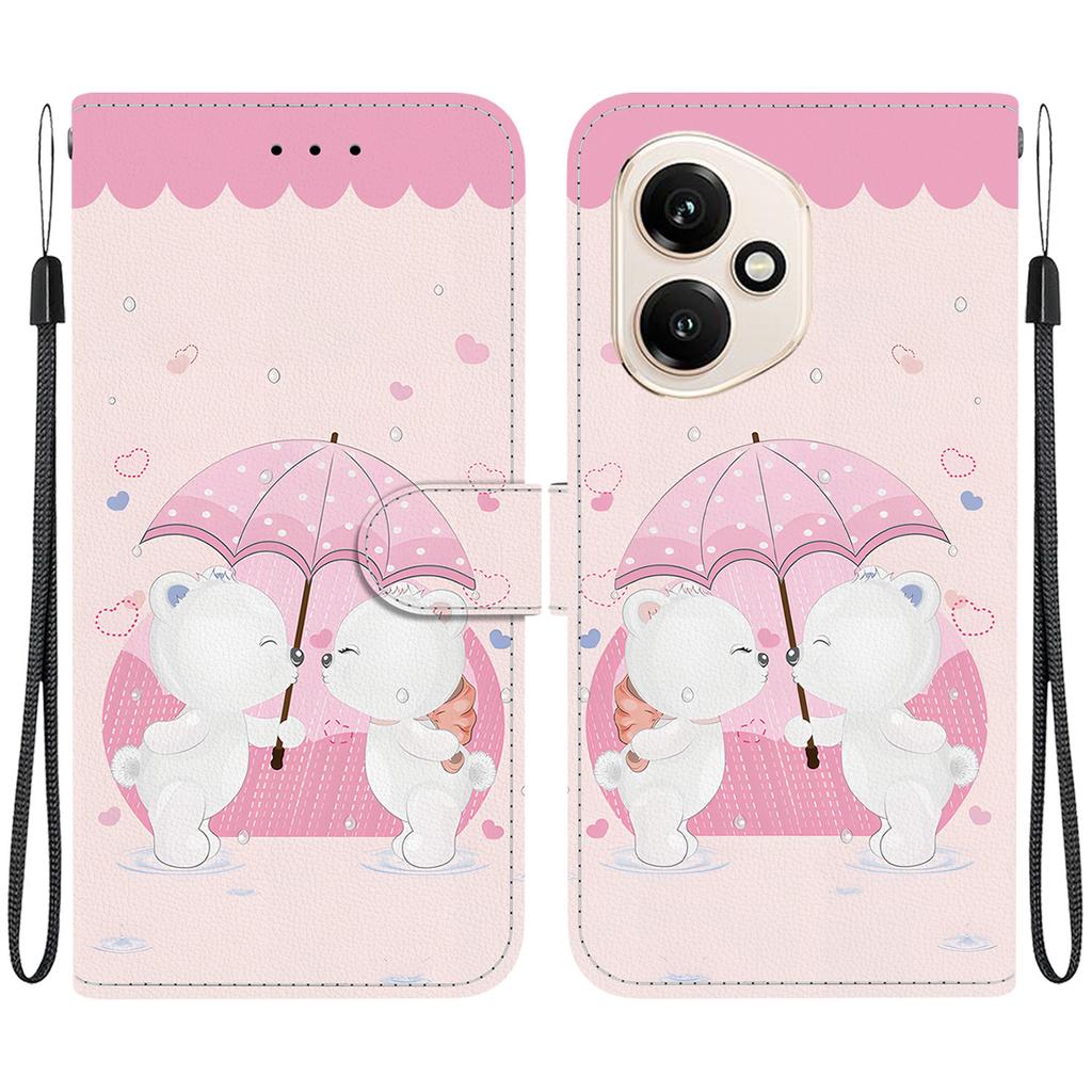 For Honor 400 5G (Global) Case Pattern Printing Leather Flip Wallet Phone Cover with Lanyard