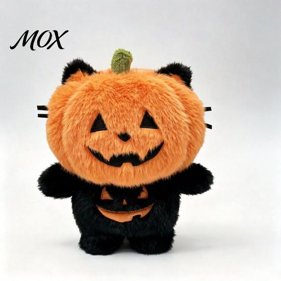 Dekorative Wurfkissen für das Sofa Halloween Kürbis Plüschkissen mit Katzenohren & Krallen, Orange Flauschige Dekoration Weiches Kuscheltier Kissen, Herbst