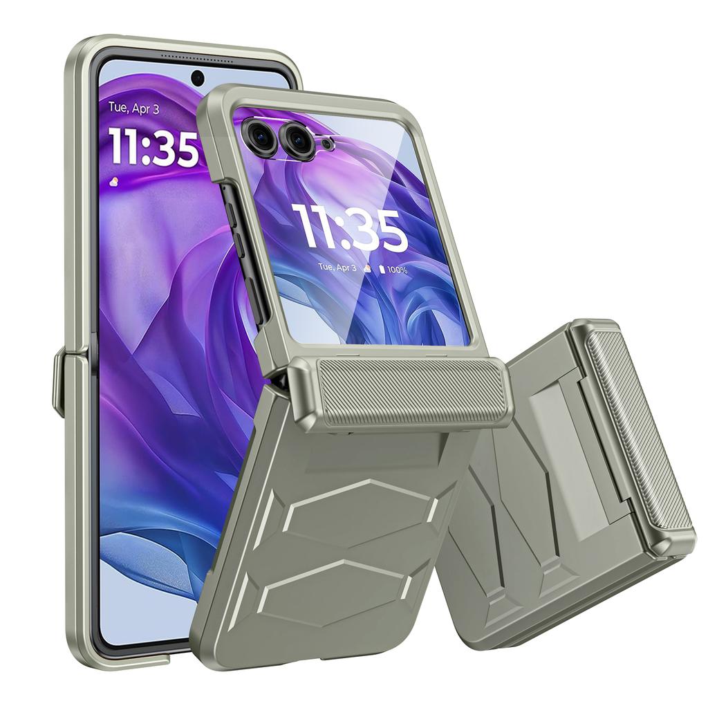 For Motorola Razr Ultra 2024/Razr Pro 2025/Razr Pro 2026 With Hinge Protection, Built-in Screen Protector Shockproof All-Inclusive Phone Cover-Red