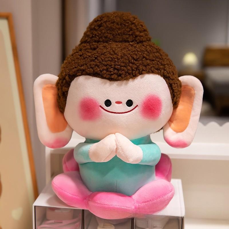 Buddha Small Companion Lotus Plush Keychain With Prosperity And Lucky Symbols For Meditation Gifts