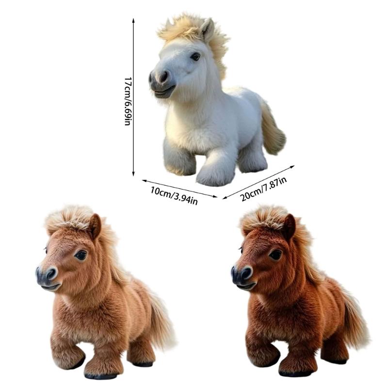Safe Soft Plush Electric Ponies Toy for Kids Nontoxic Materials Lovely Cartoon Design Promotes Bonding