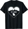 Love St. Louis City Skyline and Missouri Outline In Heart T-Shirt