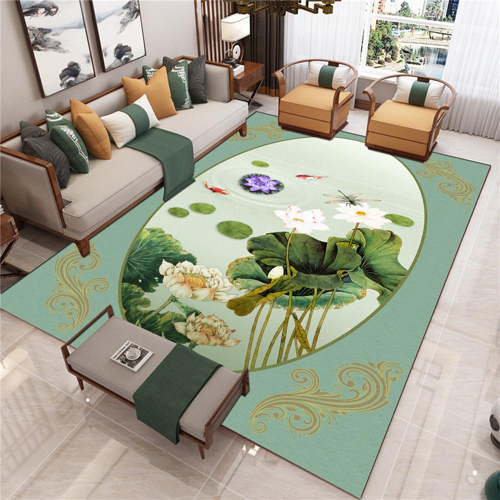 New Chinese Style Living Room Carpet Chinese Style Sofa Coffee Table Mat Bedside Classical Style Carpet
