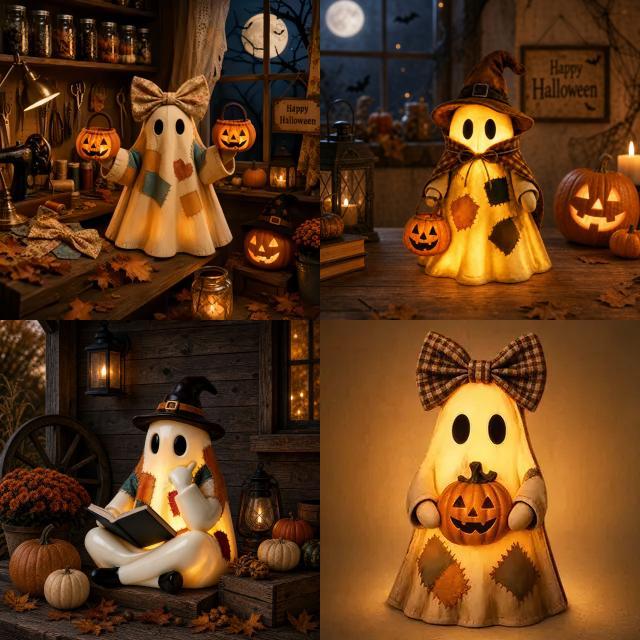 Kürbis Geist Halloween Dekoration Harz Kunstwerk für Party und Geschenk