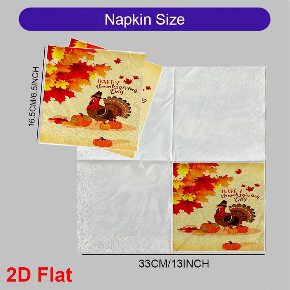 20pcs Disposable Napkins with Halloween pumpkin Pattern Print for Wedding,Parties,and Daily Use for Thanksgiving Fall Christmas Table Decoration