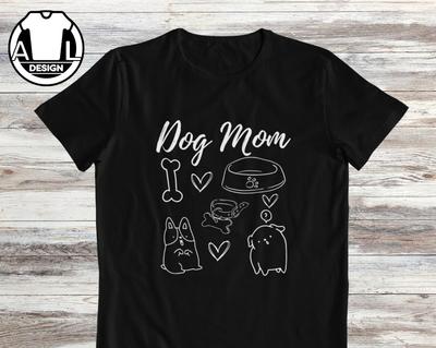 Funny Dog Mom T-Shirt and Kids T-Shirt: Doodle Graphics Print, Dog Lover Gift