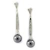 Les Trésors De Lily [L7454] - Boucles Argent 'Sissi' gris argenté (rhodié) - 30x8 mm