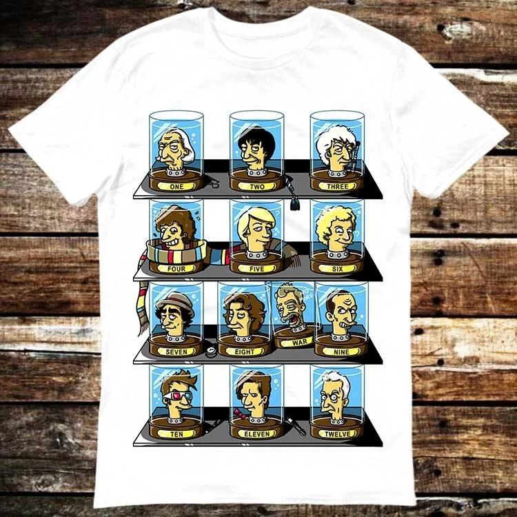 Doctor Who Simpsons Tv Show Parody Thirteen Doctors List T Shirt 6139 S