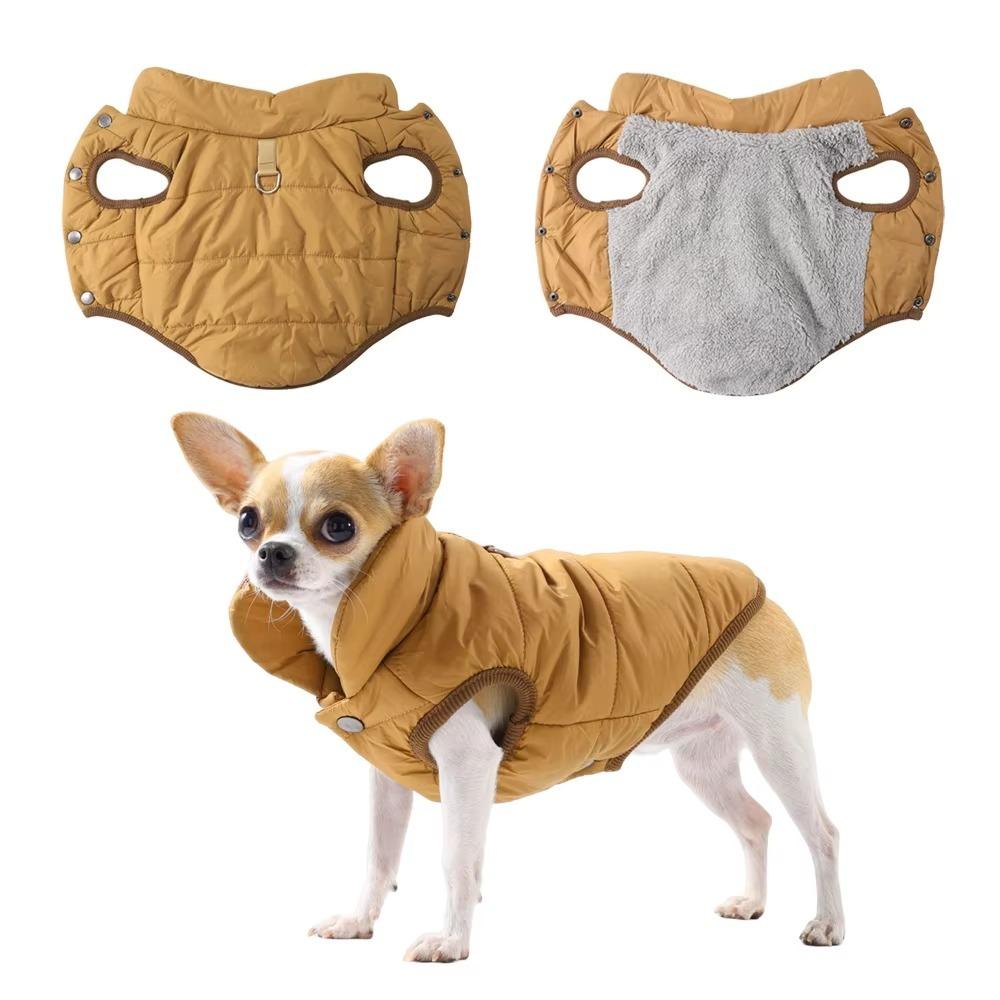 Durable Waterproof Winter Dog Coat Warm Thickened Dog Vest with D Shape Ring Fleece Dog Cotton Jacket Outdoor
