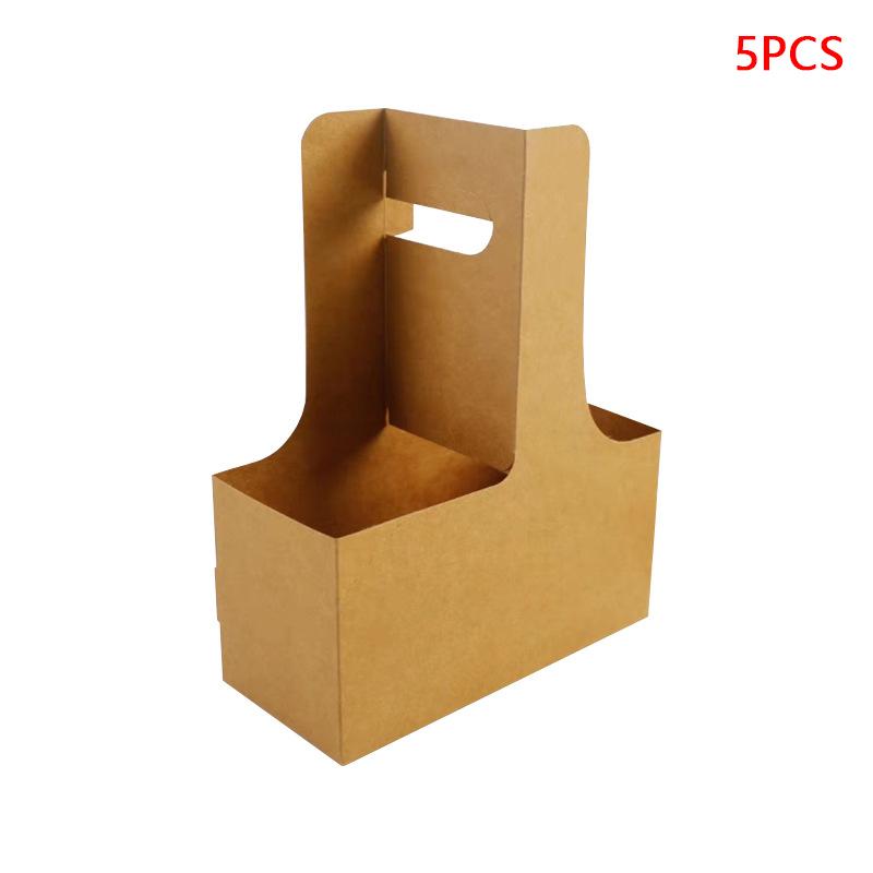 1-5Pcs Party Decoration Floral Bouquet Box Kraft Paper Cup Holder Coffee Box Handbag Flower Box Gift Packaging Gift Box